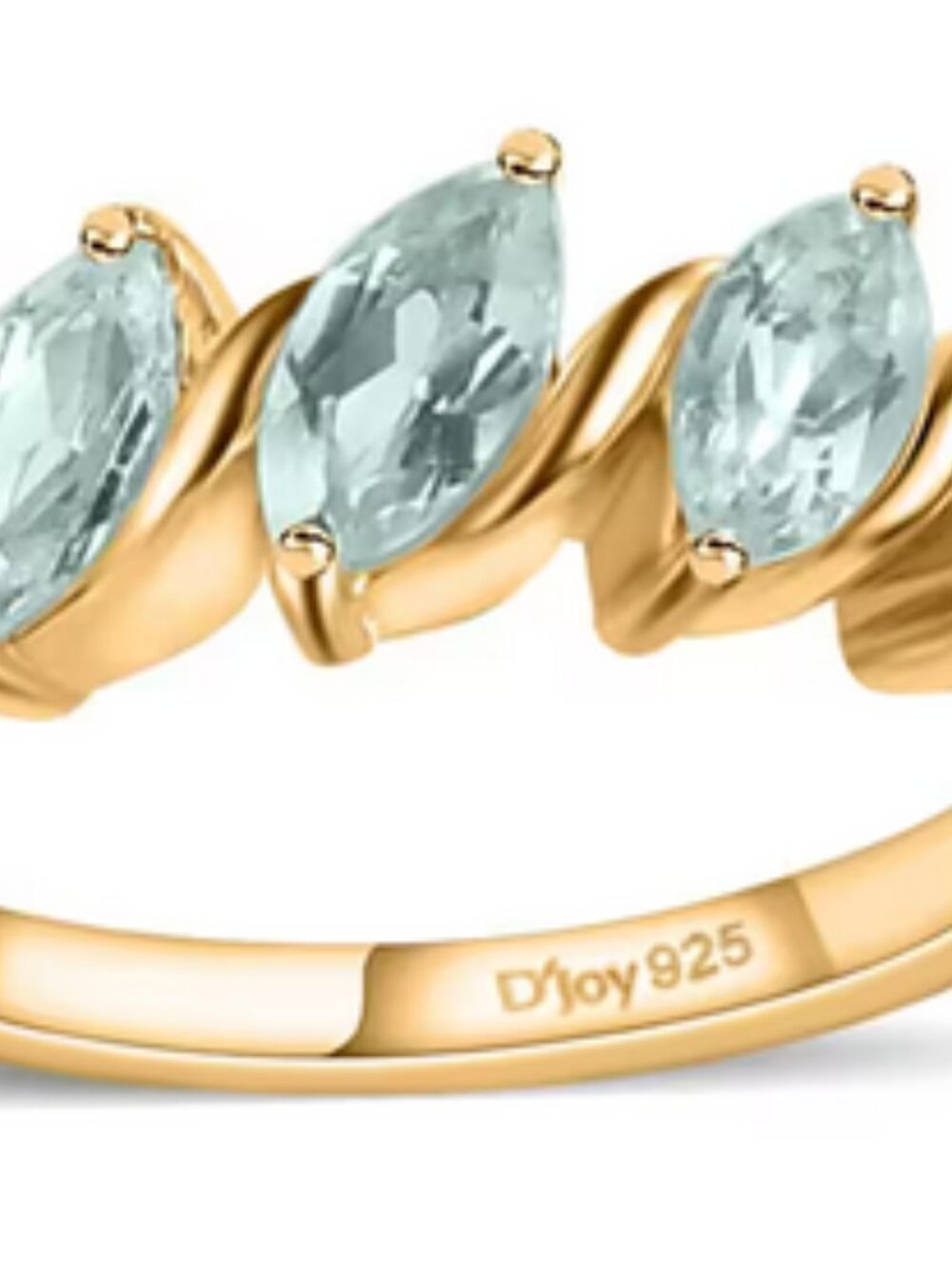 TOPAZ 7 Stone RING Yellow GOLD Over Sterling Silver Size 8 .925